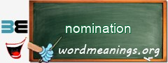 WordMeaning blackboard for nomination